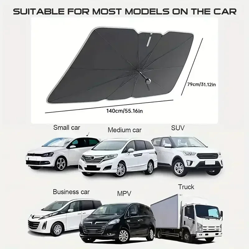 Car Front Windshield Sunshade Umbrella Summer Sun Protection Car Windshield Sunshades Cover Foldable